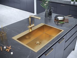 Смеситель для кухни Paulmark Dosse Do214418-BG брашированное золото